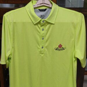 Zero Restriction Tour Series Golf Polo Neon Yellow Dalhousie Logo SIZE MEDIUM
